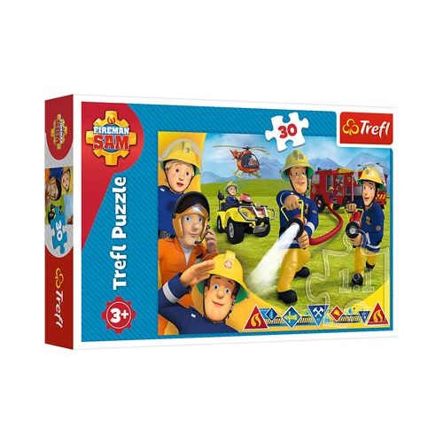 Puzzle TREFL 30 Strażak Sam  niebieskie