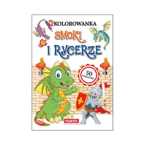 Kolorowanka Smoki i rycerze z naklejkami-28775