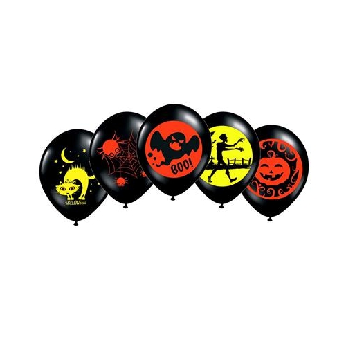 Balony 5szt Halloween czarne-31702