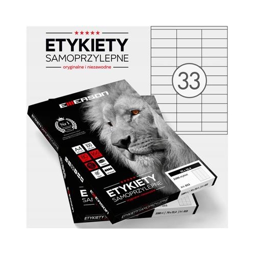 Etykiety Emerson 70x25,4 (33) Białe 100ark 91656