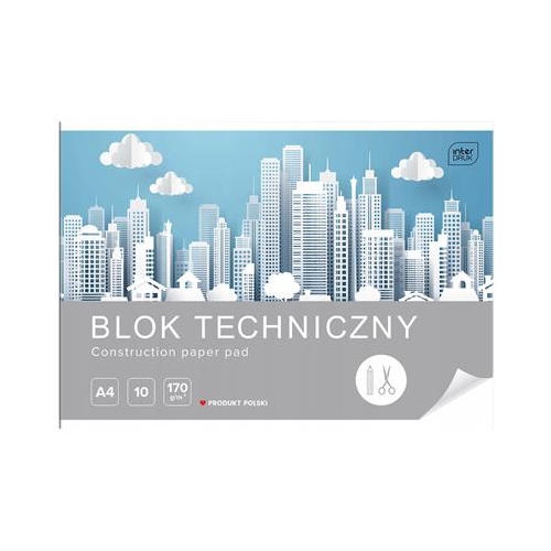 Blok techniczny Interdruk A4 10k 170g Biały