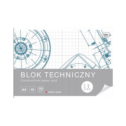 Blok techniczny Interdruk A4 10k 170g Biały-35228