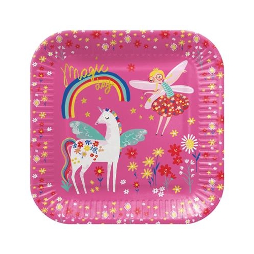 Talerz papierowy 23cm 8szt Fairy Unicorn