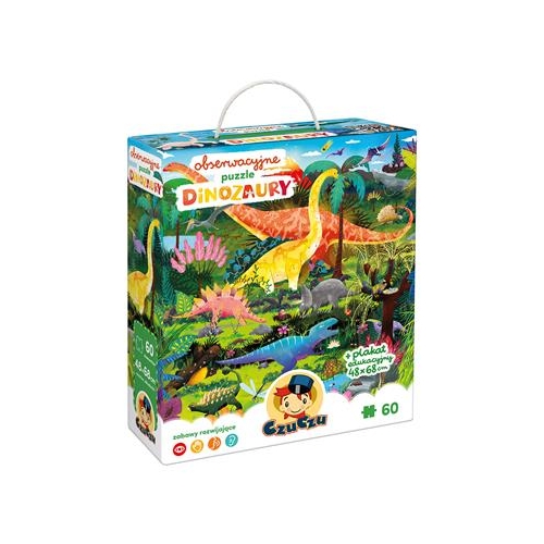 Obserwacyjne puzzle CzuCzu Dinozaury 4+ 60el