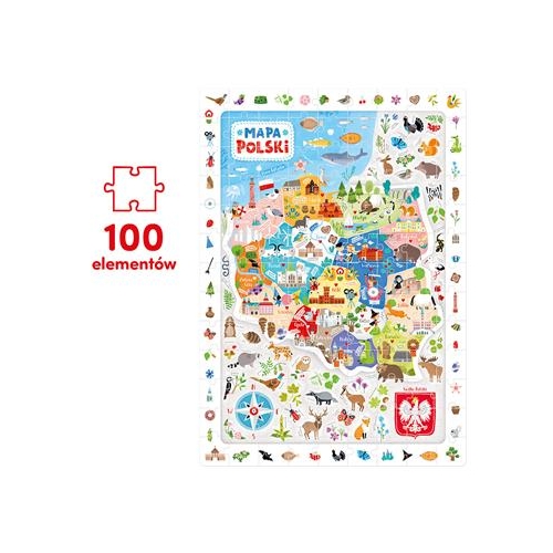 Obserwacyjne puzzle CzuCzu Mapa Polski 5+ 100el-36043