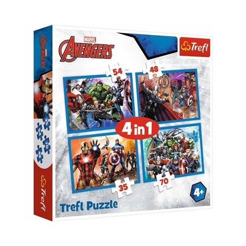 Puzzle TREFL 4w1 Odważni Avengersi