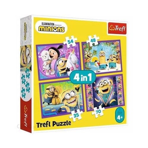 Puzzle TREFL 4w1 W świecie Minionków