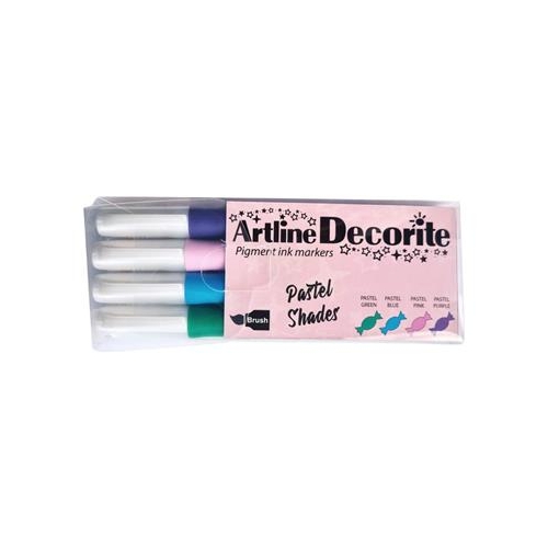 Brush marker Artline AR-035 Zestaw pastel 4 kolory