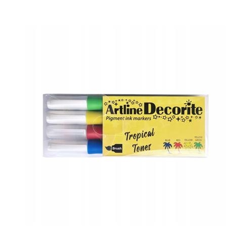 Brush marker Artline AR-035 Zestaw tropical 4 kolo