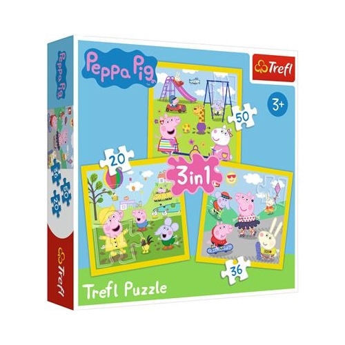 Puzzle TREFL 3w1 Wesoły dzień Świnki Peppy